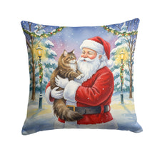 Load image into Gallery viewer, Norwegian Forest Cat Brown Tabby with Santa Claus Throw Pillow