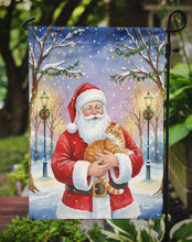 Load image into Gallery viewer, Orange Classic Tabby Cat with Santa Claus Garden Flag