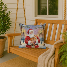 Load image into Gallery viewer, Orange Classic Tabby Cat with Santa Claus Throw Pillow