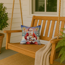 Load image into Gallery viewer, Orange Mackerel Tabby Cat with Santa Claus Throw Pillow