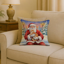 Load image into Gallery viewer, Orange Mackerel Tabby Cat with Santa Claus Throw Pillow