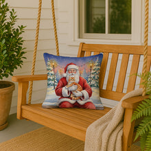 Load image into Gallery viewer, Orange Mackerel Tabby Cat with Santa Claus Throw Pillow