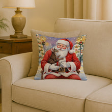 Load image into Gallery viewer, Oriental Shorthair Cat with Santa Claus Throw Pillow