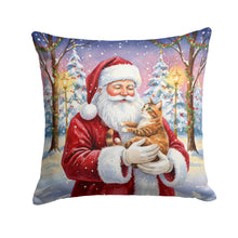 Load image into Gallery viewer, Patched Tabby Cat with Santa Claus Throw Pillow