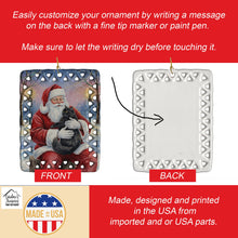 Load image into Gallery viewer, Persian Black Cat with Santa Claus Porcelain Ornament