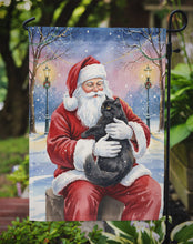 Load image into Gallery viewer, Persian Black Cat with Santa Claus Garden Flag