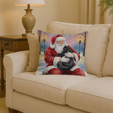 Load image into Gallery viewer, Persian Black Cat with Santa Claus Throw Pillow