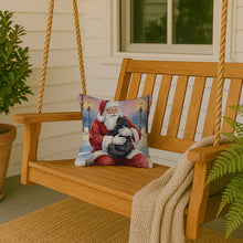 Load image into Gallery viewer, Persian Black Cat with Santa Claus Throw Pillow