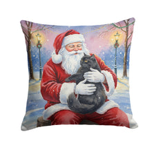 Load image into Gallery viewer, Persian Black Cat with Santa Claus Throw Pillow