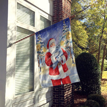 Load image into Gallery viewer, Persian Blue Cat with Santa Claus House Flag
