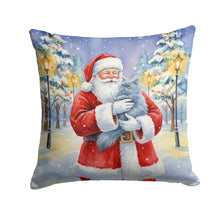 Load image into Gallery viewer, Persian Blue Cat with Santa Claus Throw Pillow