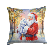 Load image into Gallery viewer, Persian White Cat with Santa Claus Throw Pillow