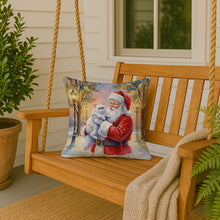 Load image into Gallery viewer, Persian White Cat with Santa Claus Throw Pillow