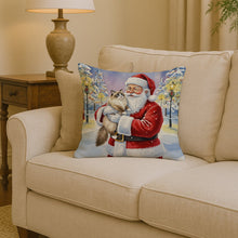 Load image into Gallery viewer, Ragdoll Bicolor Cat with Santa Claus Throw Pillow