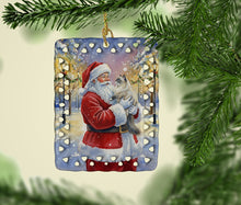 Load image into Gallery viewer, Ragdoll Blue Point Cat with Santa Claus Porcelain Ornament