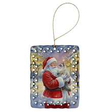 Load image into Gallery viewer, Ragdoll Blue Point Cat with Santa Claus Porcelain Ornament