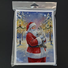 Load image into Gallery viewer, Ragdoll Blue Point Cat with Santa Claus Greeting Cards Pack of 8