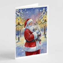 Load image into Gallery viewer, Ragdoll Blue Point Cat with Santa Claus Greeting Cards Pack of 8