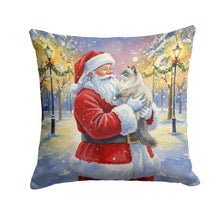 Load image into Gallery viewer, Ragdoll Blue Point Cat with Santa Claus Throw Pillow