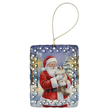 Load image into Gallery viewer, Ragdoll Cat with Santa Claus Porcelain Ornament