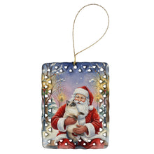 Load image into Gallery viewer, Ragdoll Seal Point with Santa Claus Porcelain Ornament