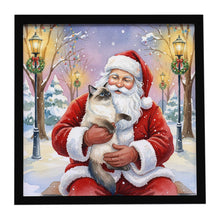 Load image into Gallery viewer, Ragdoll Seal Point with Santa Claus Framed Metal Print