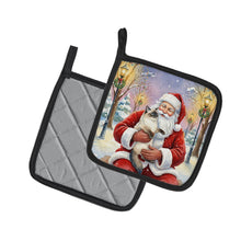 Load image into Gallery viewer, Ragdoll Seal Point with Santa Claus Pair of Pot Holders