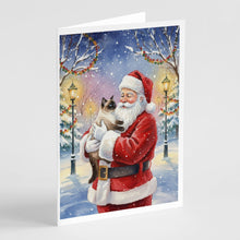 Load image into Gallery viewer, Seal Point Cat with Santa Claus Greeting Cards Pack of 8