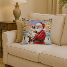 Load image into Gallery viewer, Seal Point Cat with Santa Claus Throw Pillow