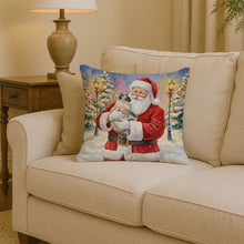 Load image into Gallery viewer, Siamese Cat with Santa Claus Throw Pillow