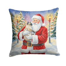 Load image into Gallery viewer, Siamese Cat with Santa Claus Throw Pillow