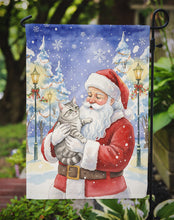 Load image into Gallery viewer, Silver Mackerel Tabby Cat with Santa Claus Garden Flag