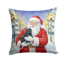 Load image into Gallery viewer, Black Cat with Santa Claus Throw Pillow