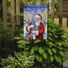 Load image into Gallery viewer, Gray Cat with Santa Claus Garden Flag