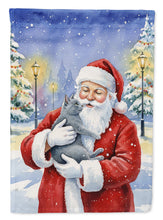 Load image into Gallery viewer, Gray Cat with Santa Claus Garden Flag