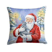 Load image into Gallery viewer, Gray Cat with Santa Claus Throw Pillow