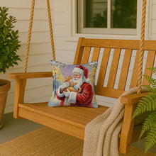 Load image into Gallery viewer, Red Ginger Cat with Santa Claus Throw Pillow