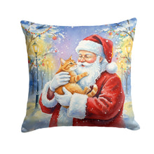 Load image into Gallery viewer, Red Ginger Cat with Santa Claus Throw Pillow