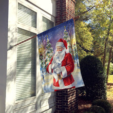 Load image into Gallery viewer, White Cat with Santa Claus House Flag