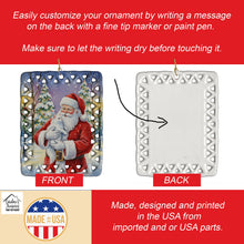 Load image into Gallery viewer, White Cat with Santa Claus Porcelain Ornament