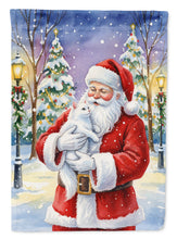 Load image into Gallery viewer, White Cat with Santa Claus Garden Flag
