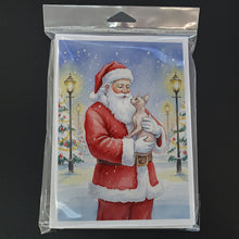 Load image into Gallery viewer, Sphynx Cat with Santa Claus Greeting Cards Pack of 8