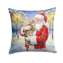 Load image into Gallery viewer, Spotted Tabby Brown Cat with Santa Claus Throw Pillow