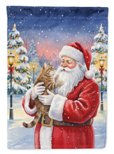 Load image into Gallery viewer, Ticked Tabby Brown Cat with Santa Claus House Flag