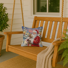 Load image into Gallery viewer, Ticked Tabby Brown Cat with Santa Claus Throw Pillow