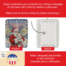 Load image into Gallery viewer, Tortie Point Cat with Santa Claus Porcelain Ornament