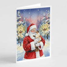 Load image into Gallery viewer, Tortie Point Cat with Santa Claus Greeting Cards Pack of 8