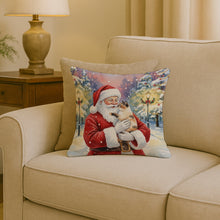 Load image into Gallery viewer, Tortie Point Cat with Santa Claus Throw Pillow