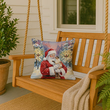 Load image into Gallery viewer, Tortie Point Cat with Santa Claus Throw Pillow