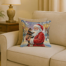 Load image into Gallery viewer, Tortoiseshell Cat with Santa Claus Throw Pillow